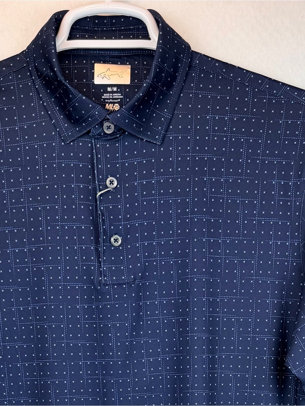 Greg Norman Menās Golf Polo Shirt ML75 Navy Blue Play Dry New Size M